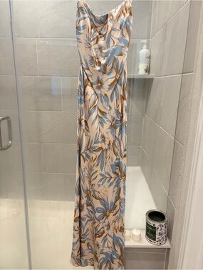 bec + bridge Floral Slip Maxi Dress in Cream, Blue & Tan